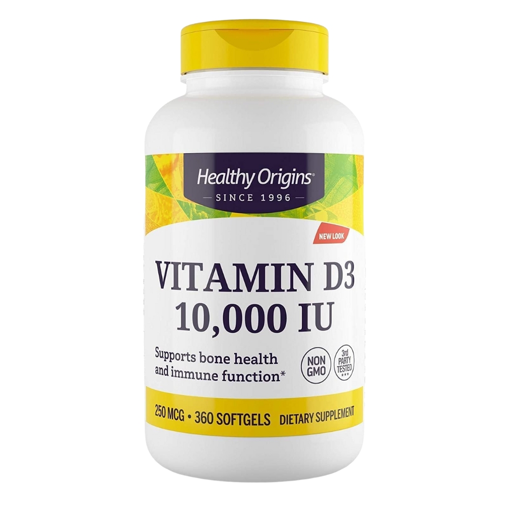 Vitamin D3 10,000 IU 360 Softgels – Healthy Origins