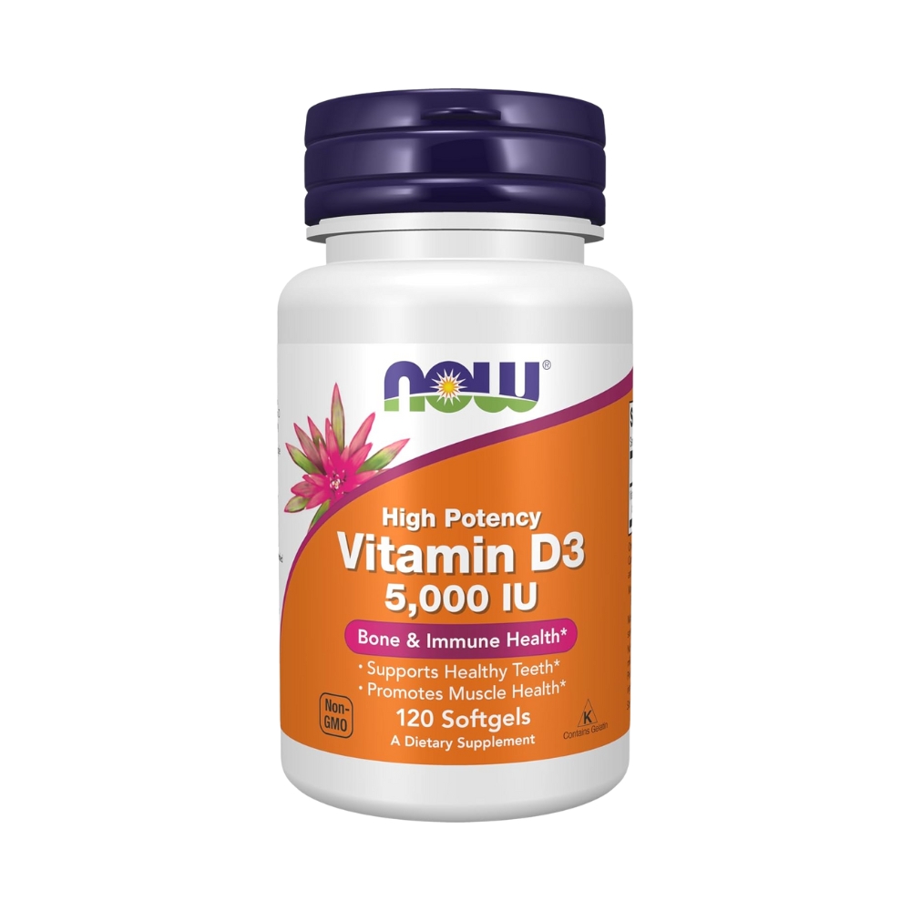 Vitamin D3 5,000 IU 120 Softgels – NOW Foods