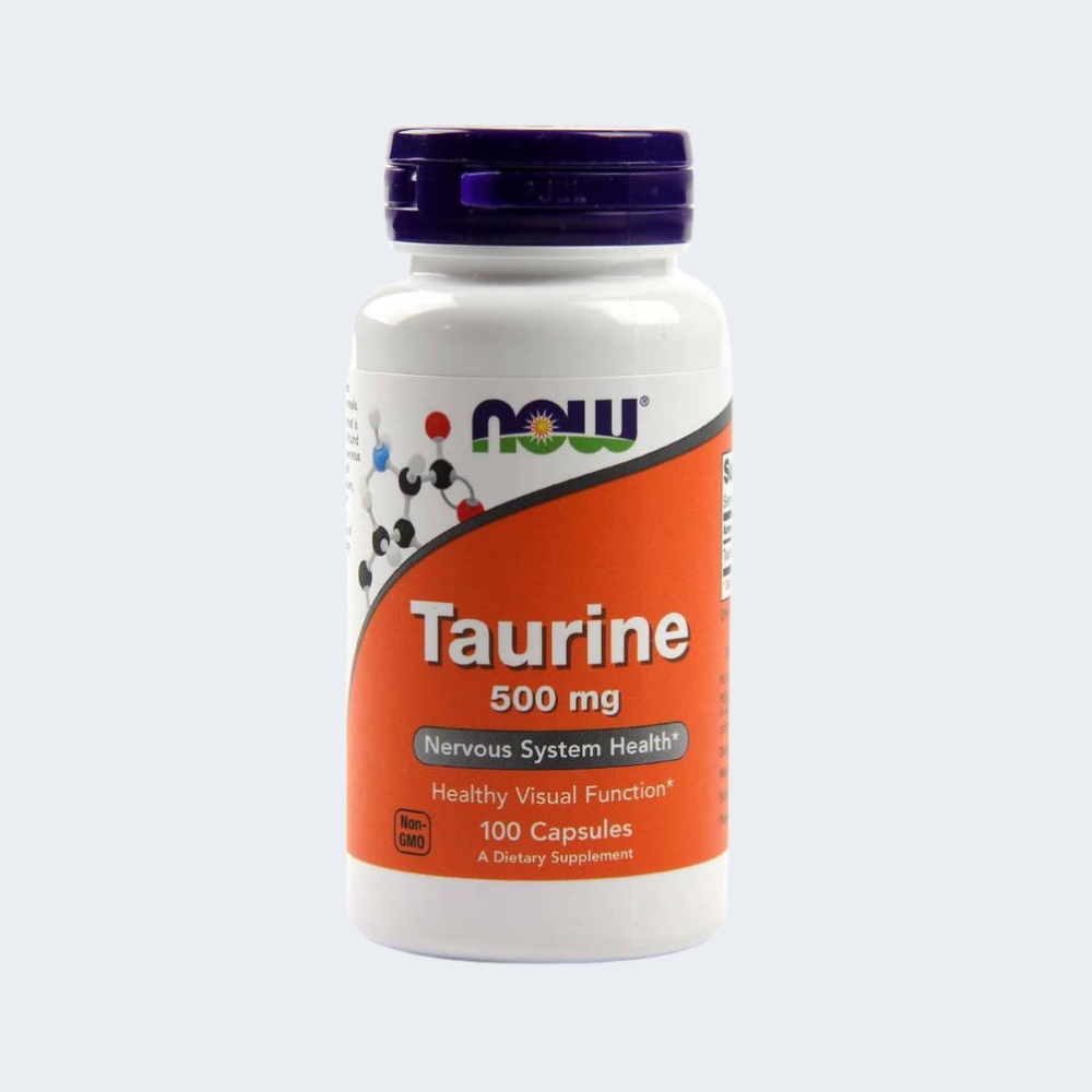 Taurine 500mg 100 Capsules – NOW