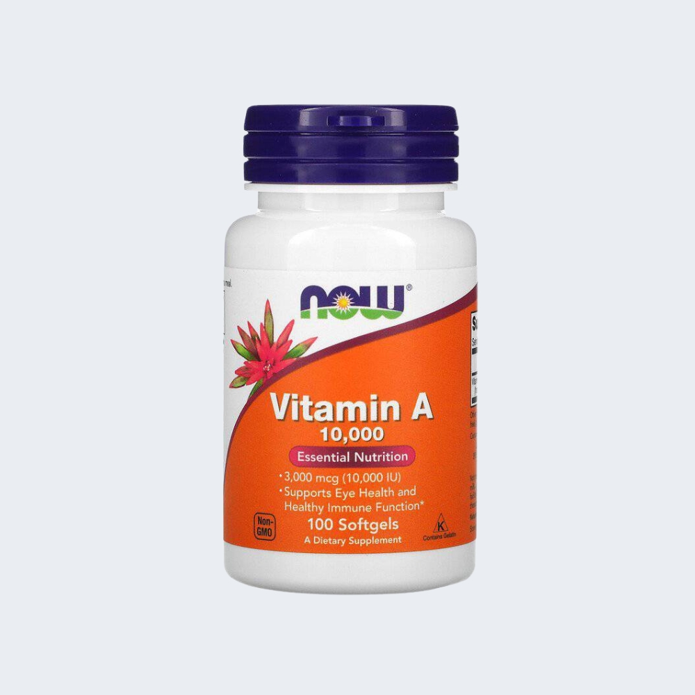 Vitamin A 10,000 IU 100 Softgels – NOW