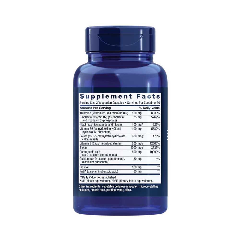 BIO ACTIVE COMPLEX B COMPLETE (Complexo B Plus) - 60 Capsulas - Life Extension - Imagem 2