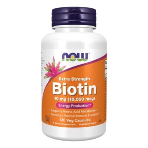 Vitamina B7 (Biotina) - 10000mcg 120 Cápsulas - NOW FOODS