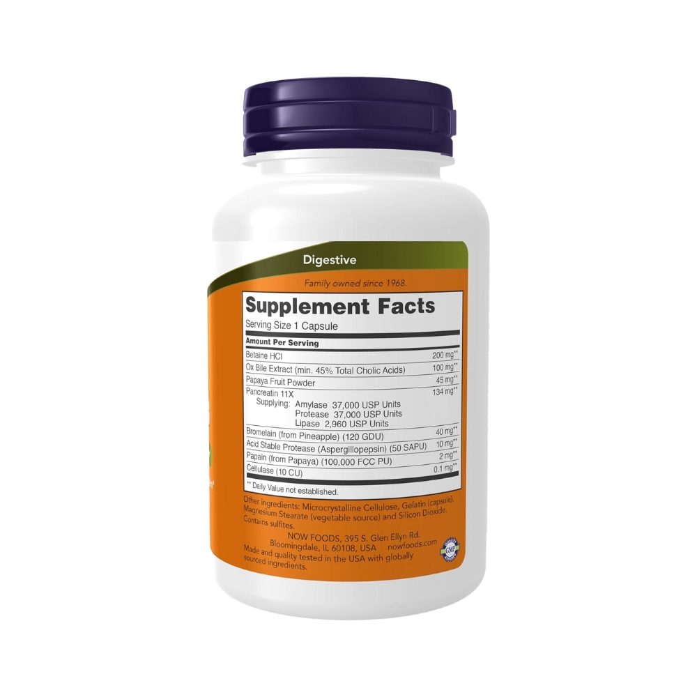 SUPER ENZIMAS COM BETAINA HCL -  90 Capsulas- NOW - Imagem 2